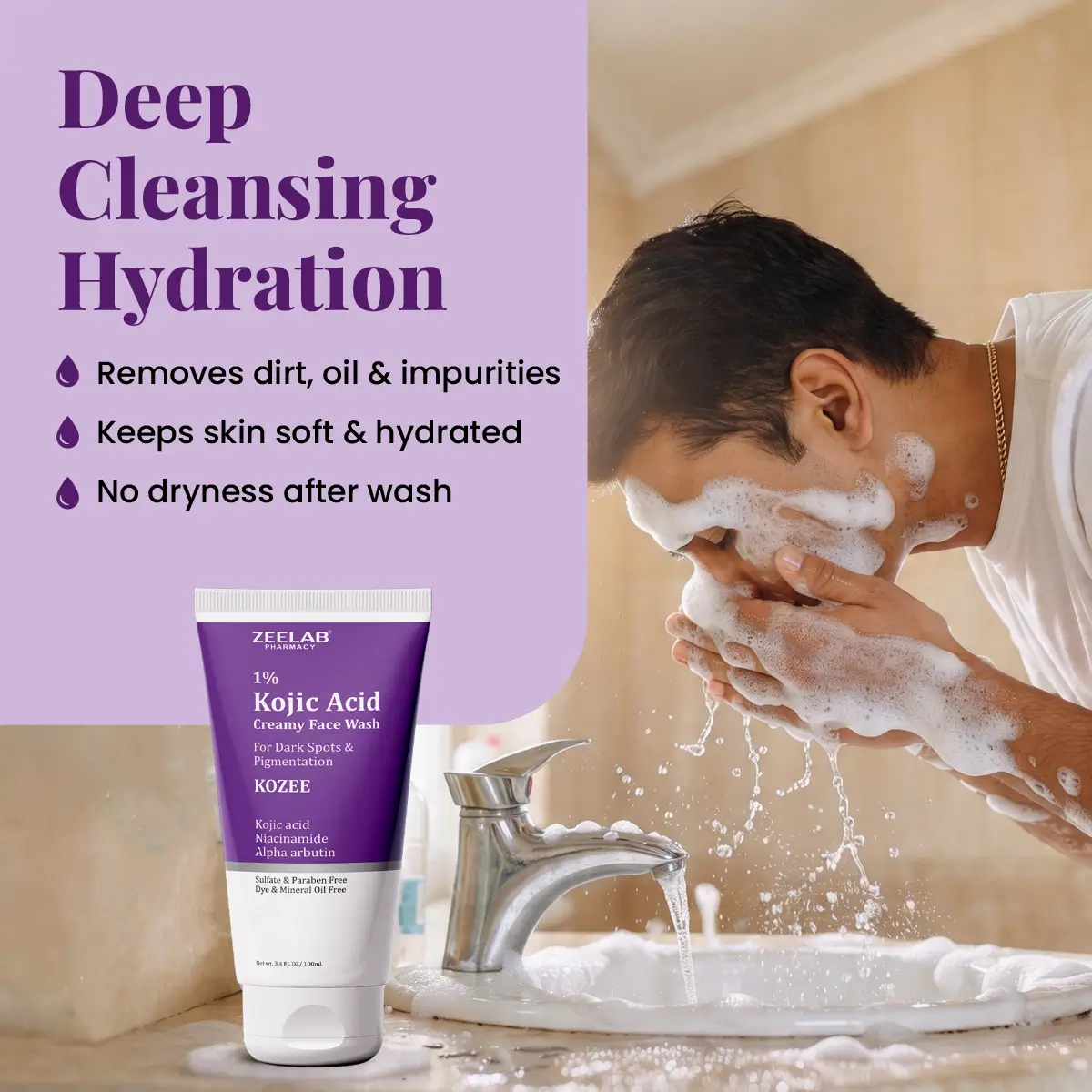 Kozee Kojic Acid 1% Face Wash