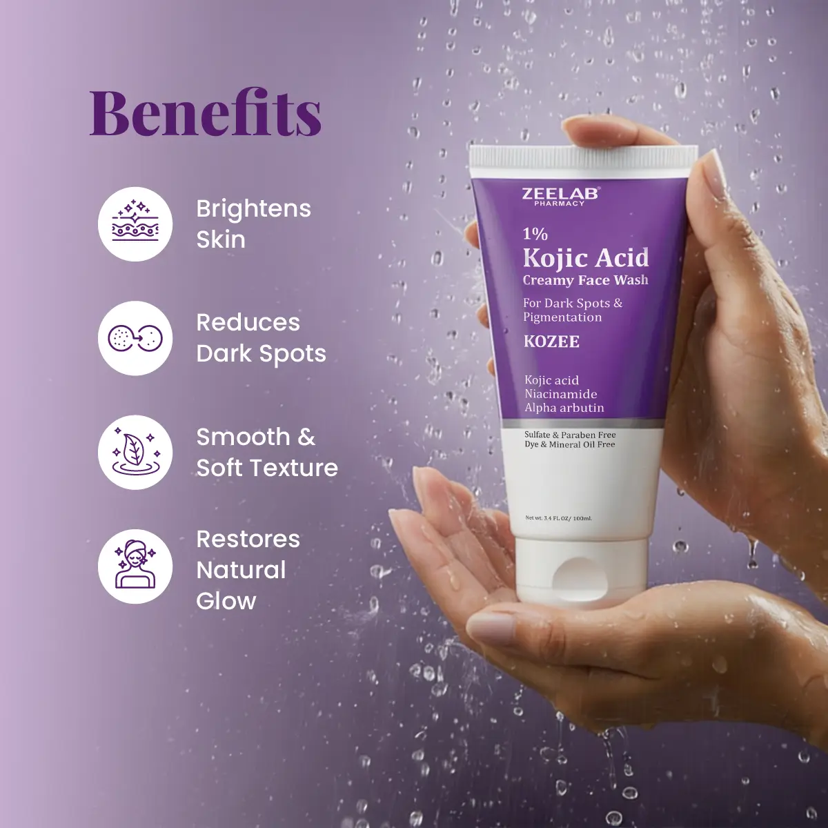 Kozee Kojic Acid 1% Face Wash