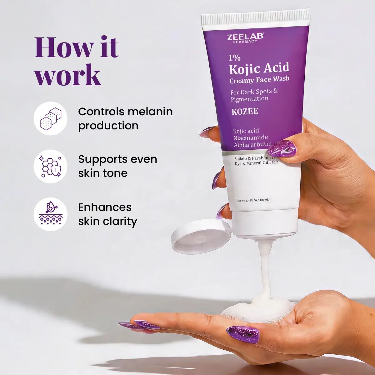 Kozee Kojic Acid 1% Face Wash