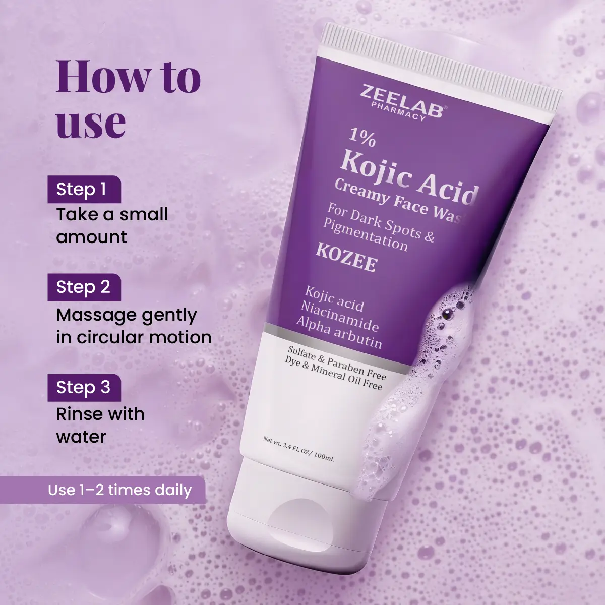 Kozee Kojic Acid 1% Face Wash