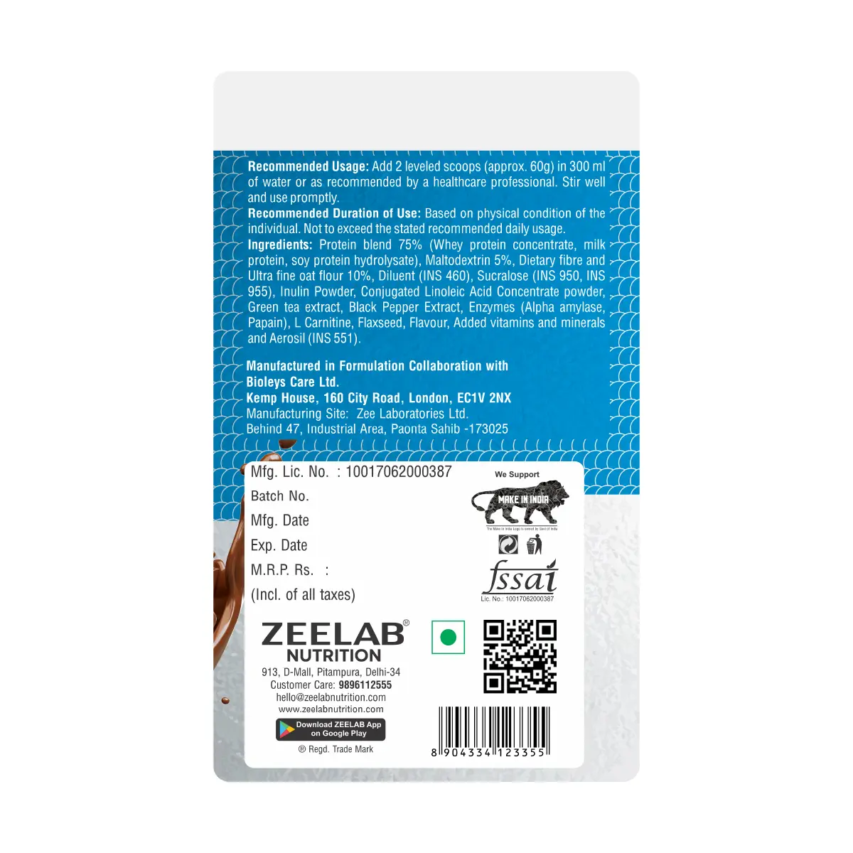 ZEELAB Lean Shake 420g Chocolate