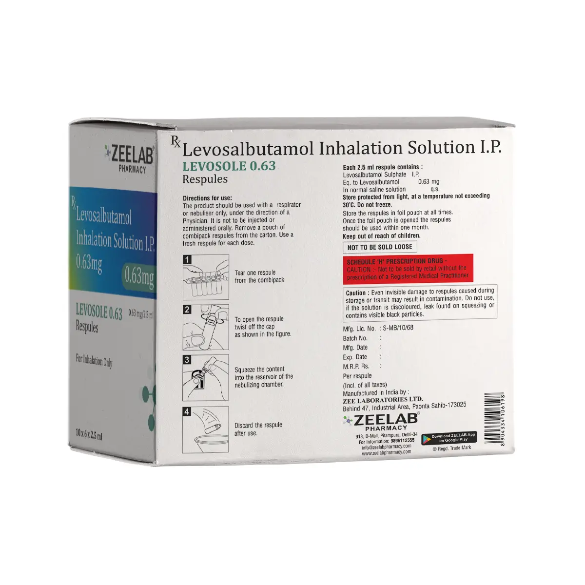 Levosole 0.63mg Respules