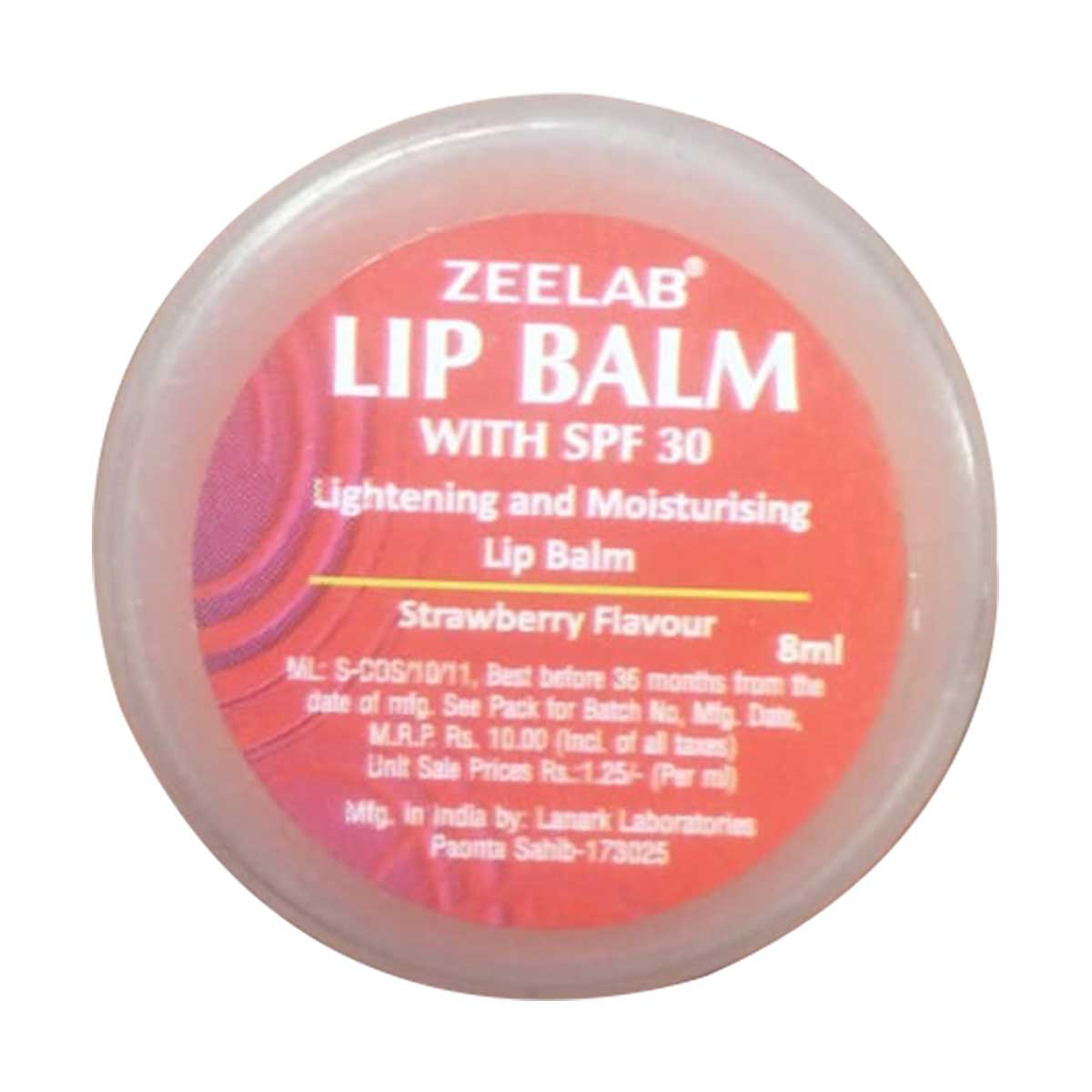 Zeelab Lip Balm With SPF 30 - Strawberry Flavour