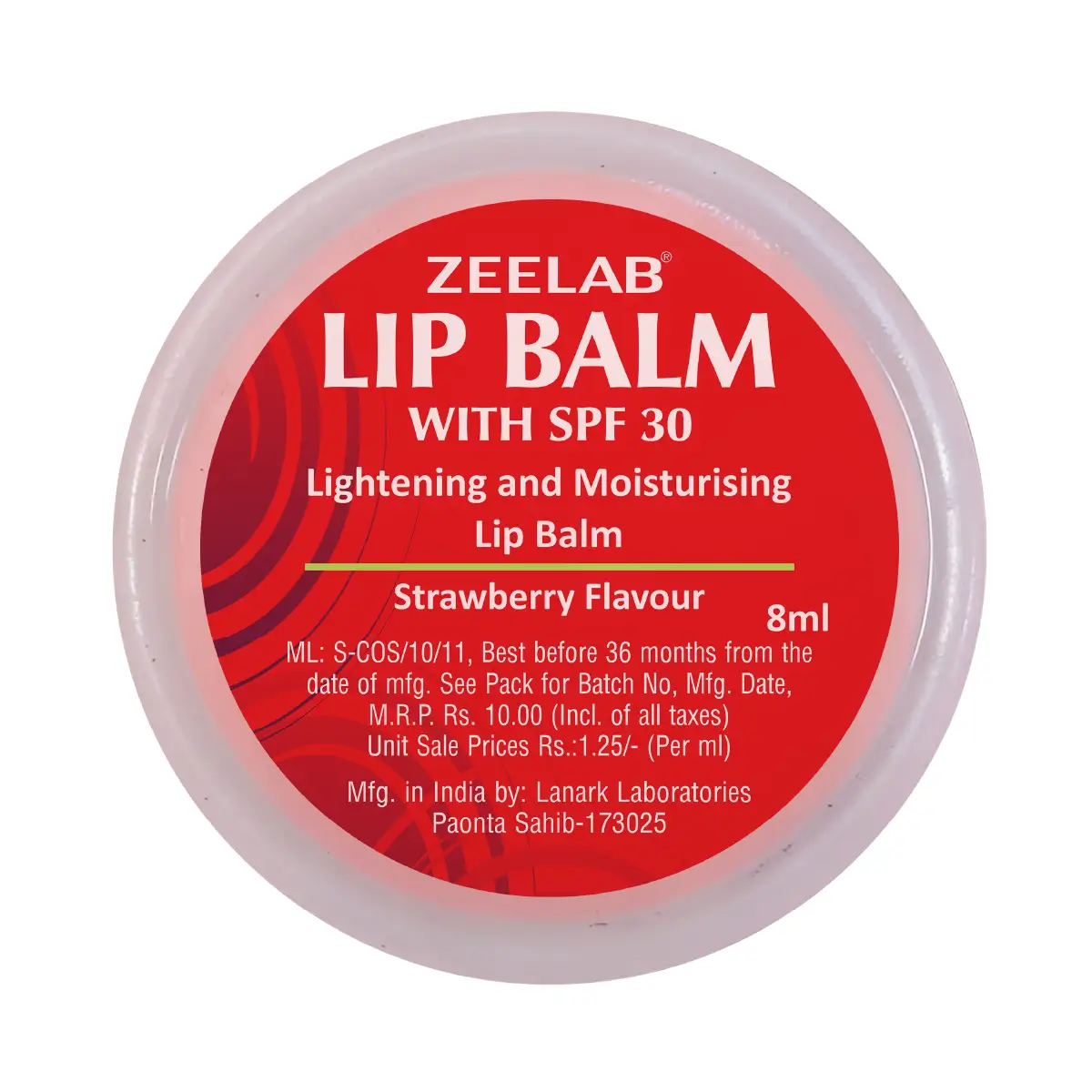 Zeelab Lip Balm With SPF 30 - Strawberry Flavour