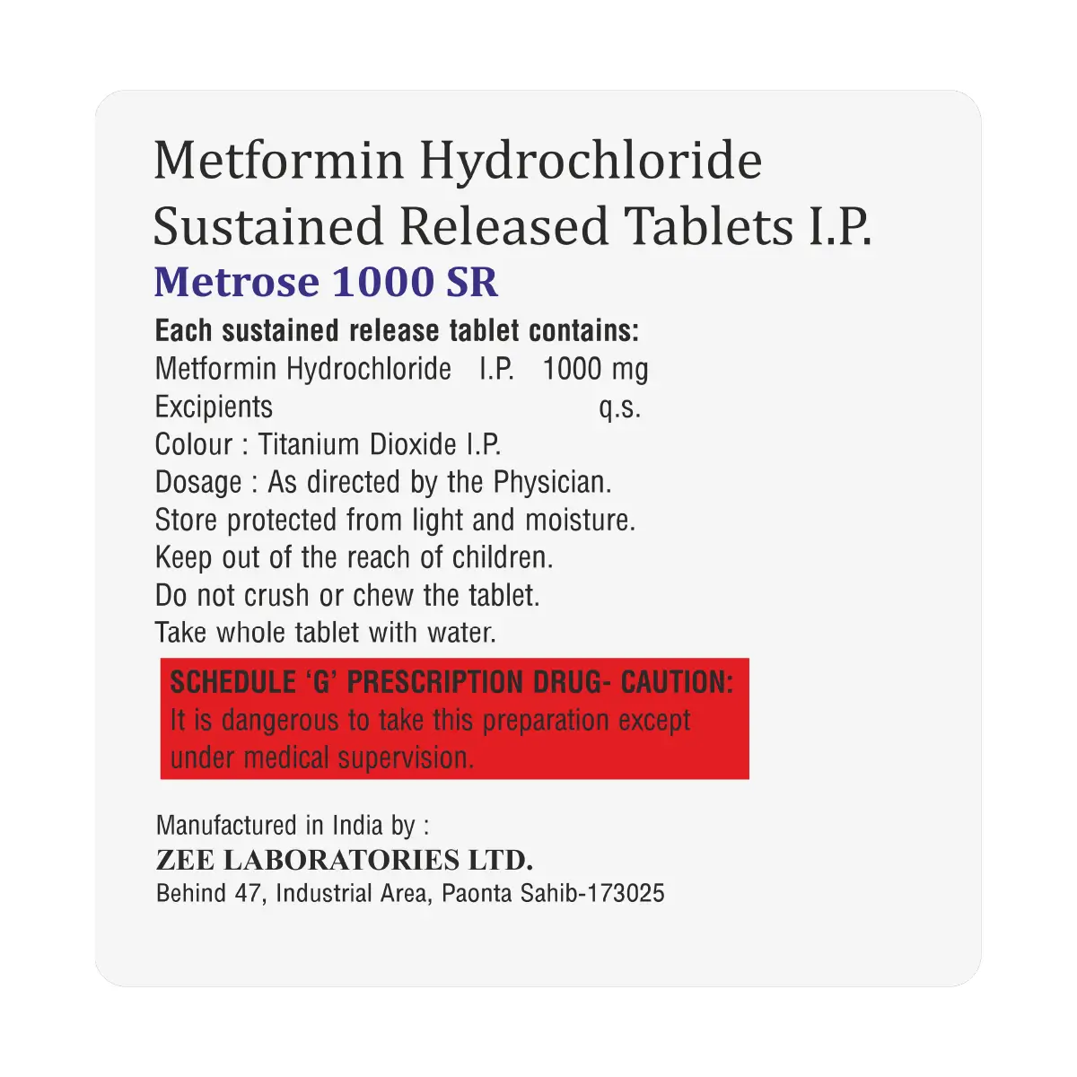 Metrose 1000 SR Tablet