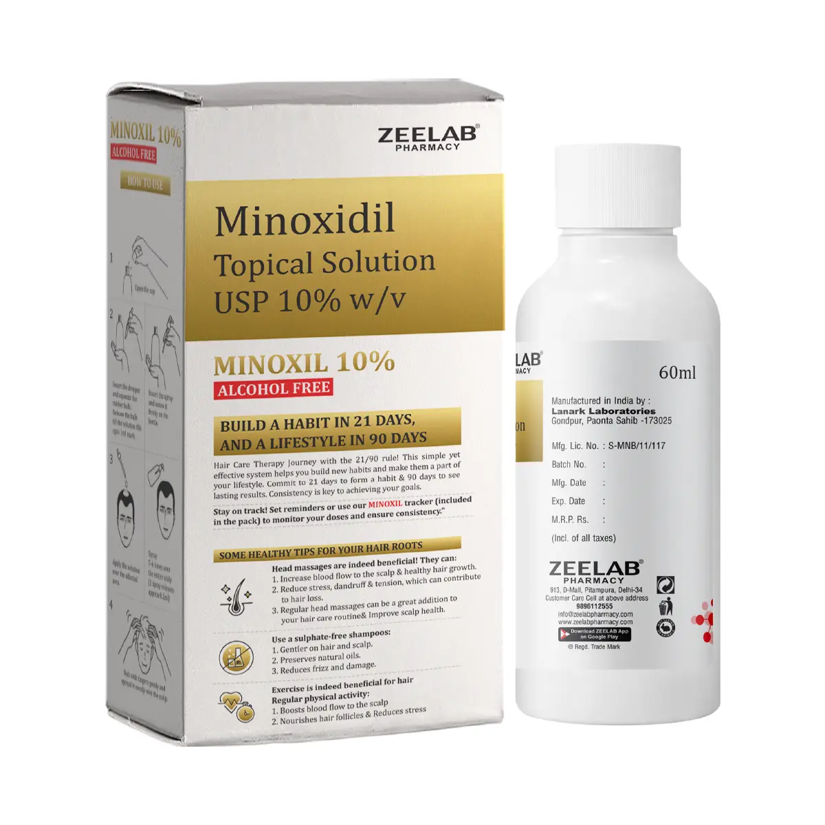 Minoxil Minoxidil 10% Alcohol Free Solution