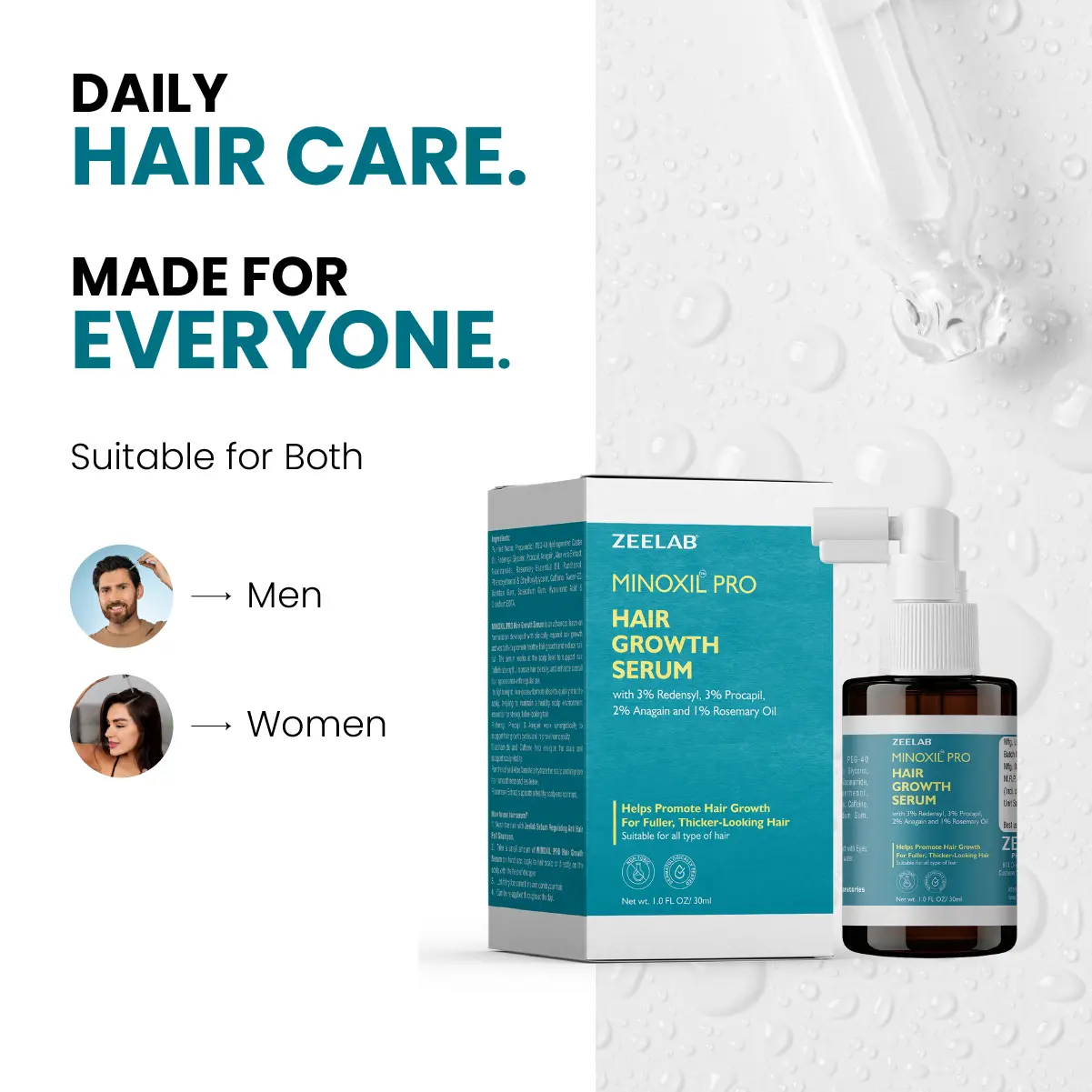 Minoxil Pro hair growth serum for men and women