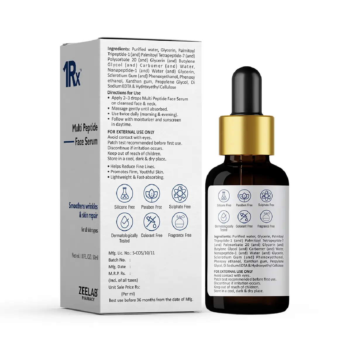 1RX Multi Peptide 10% Face Serum