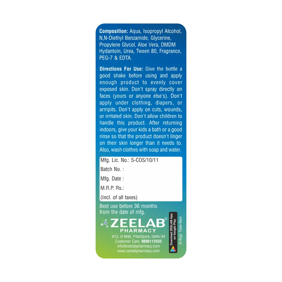 Noori Mosquito Repellent Spray