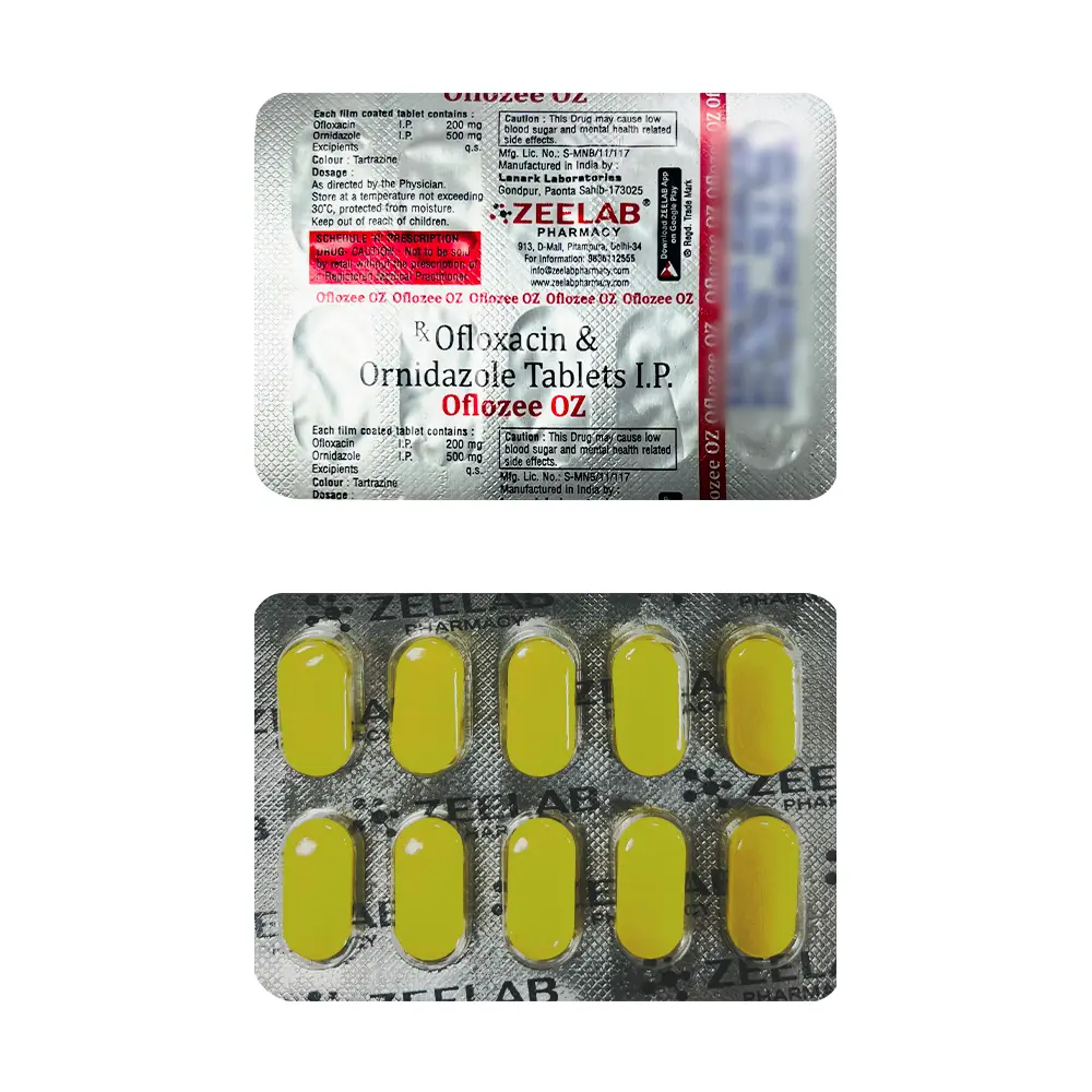 Ofloxacin 200mg + Ornidazole 500mg Tablet 