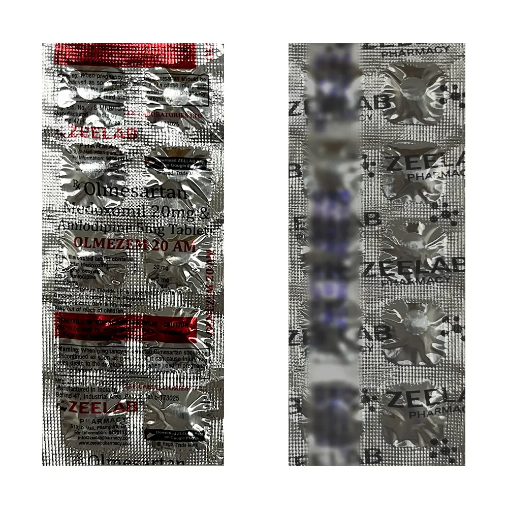 Olmesartan Medoxomil 20mg + Amlodipine 5mg Tablet