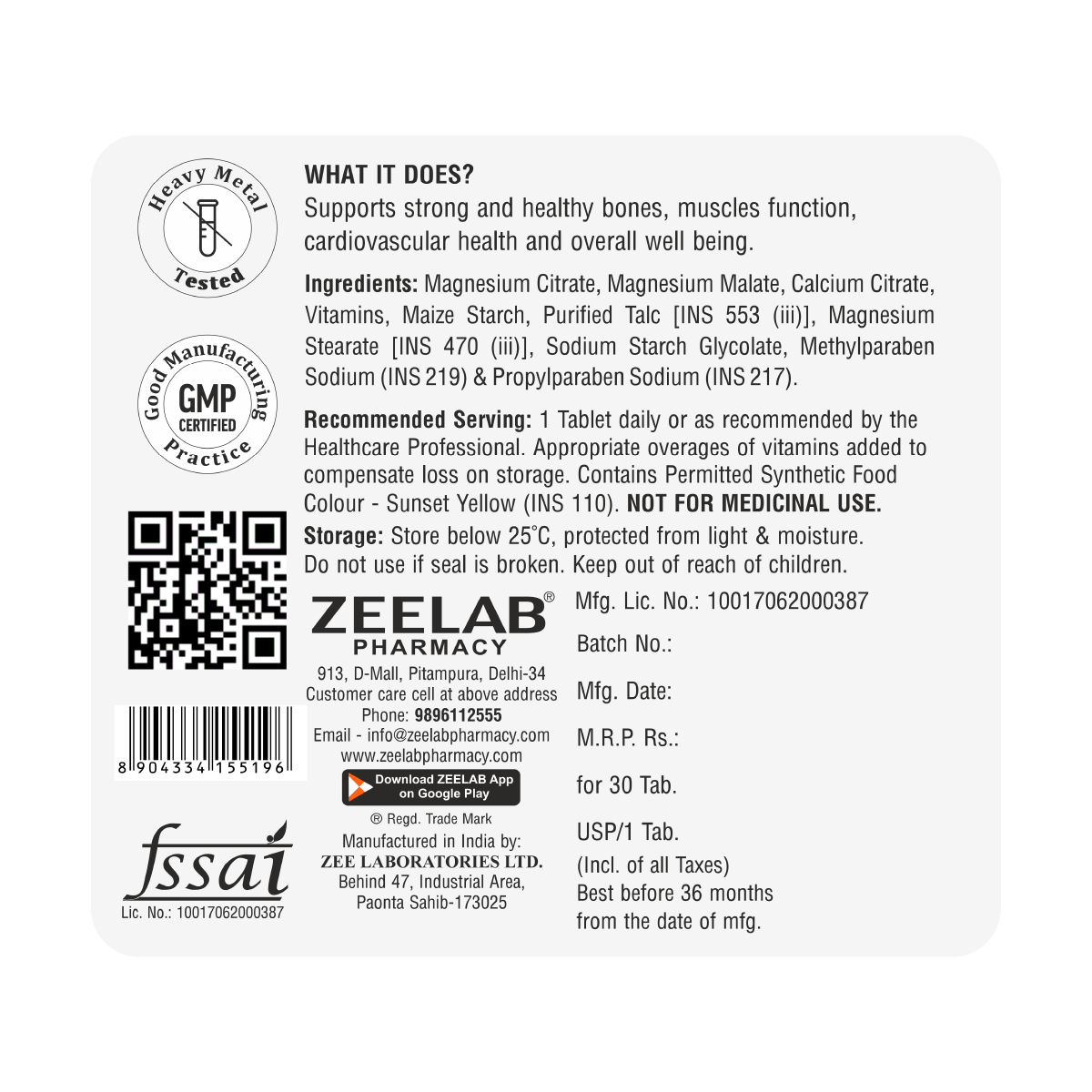 magnesium calcium vitamin d3 + k2 tablet