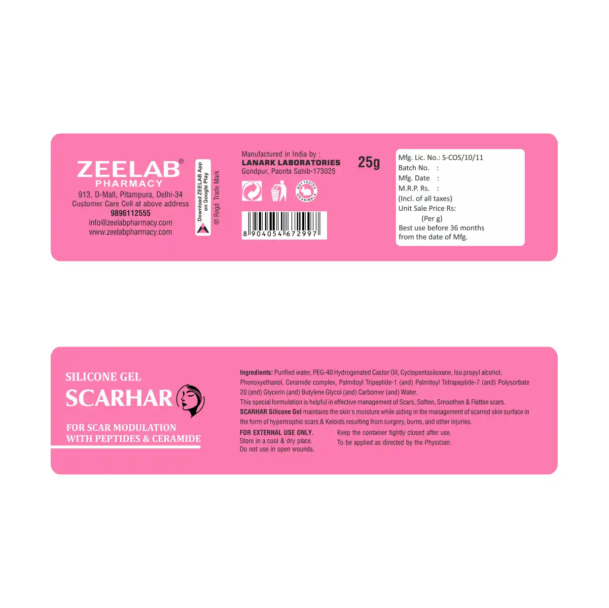 Scarhar Silicone Gel 25gm | Scar Reduction & Skin Repair Gel