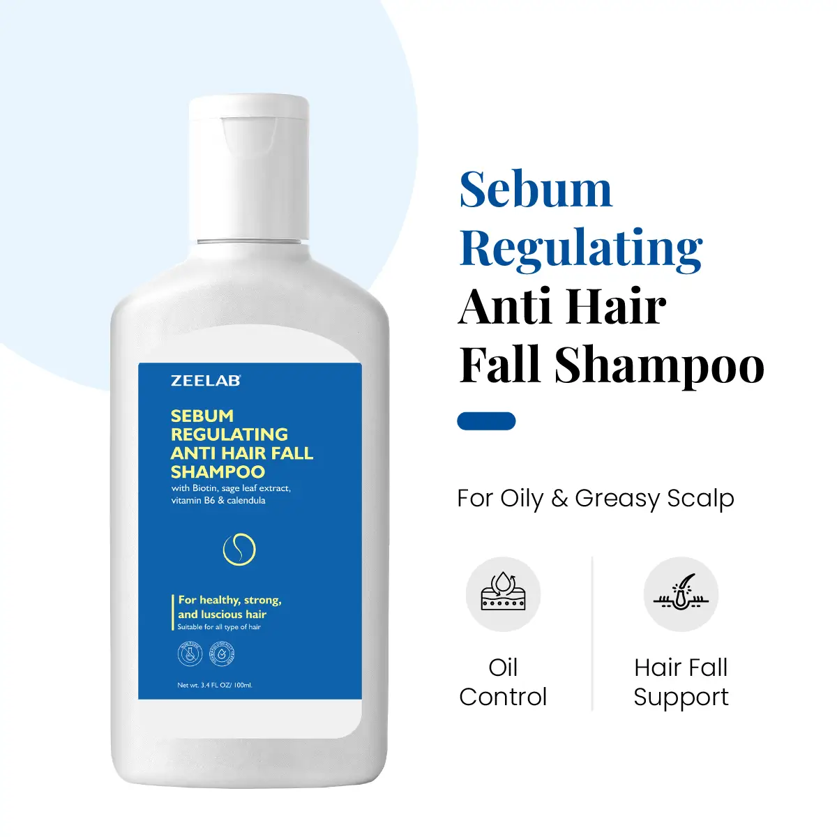Zeelab Sebum Regulating Anti Hair Fall Shampoo 100ml