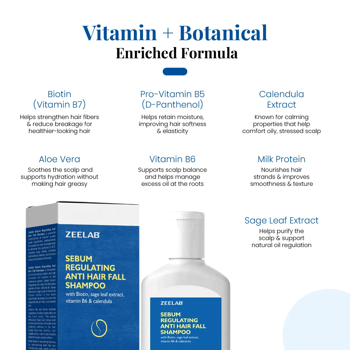 Zeelab Sebum Regulating Anti Hair Fall Shampoo 100ml