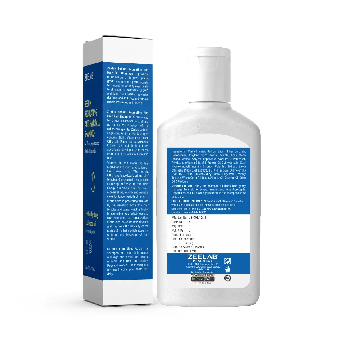 Zeelab Sebum Regulating Anti Hair Fall Shampoo 100ml