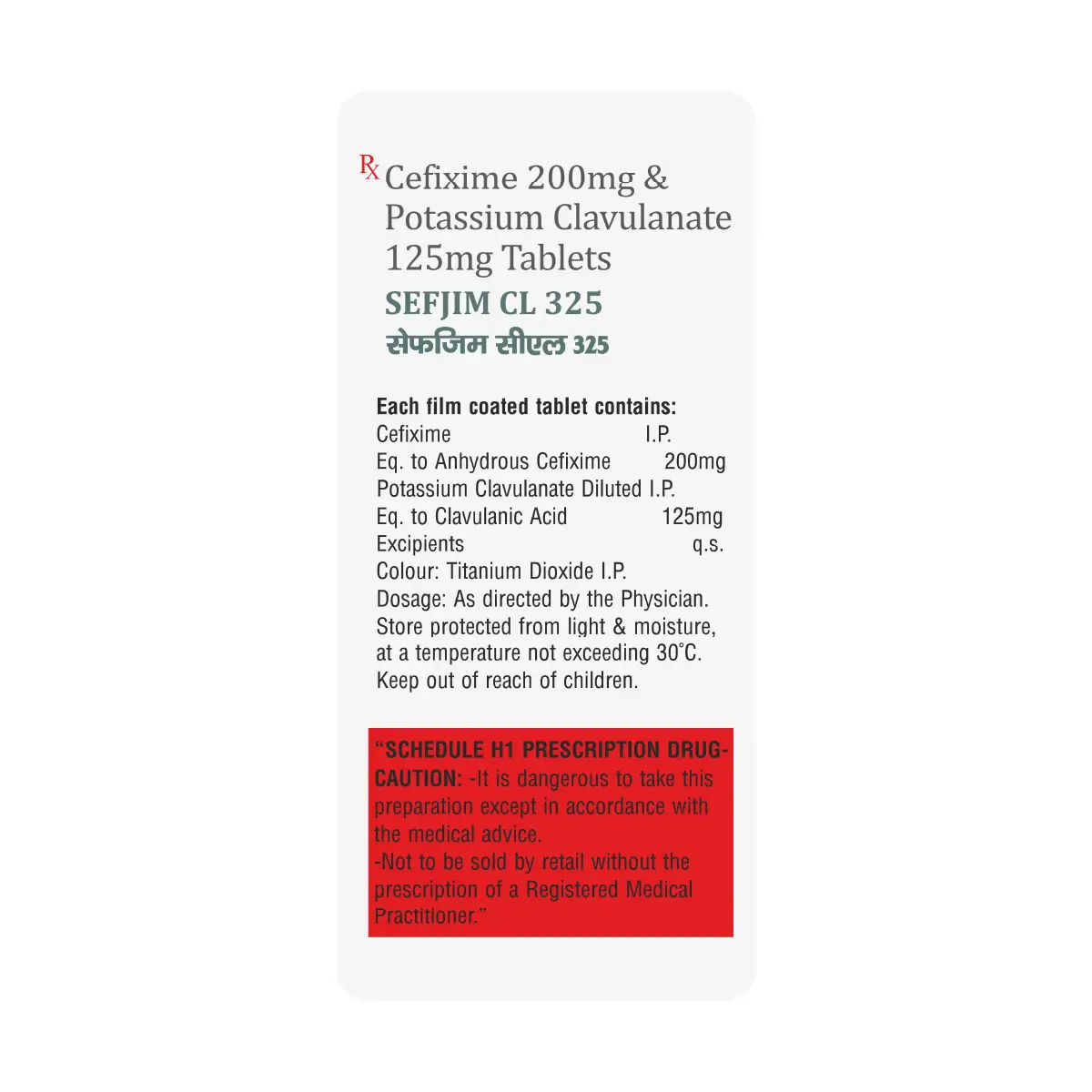 Sefjim CL 325 Tablets