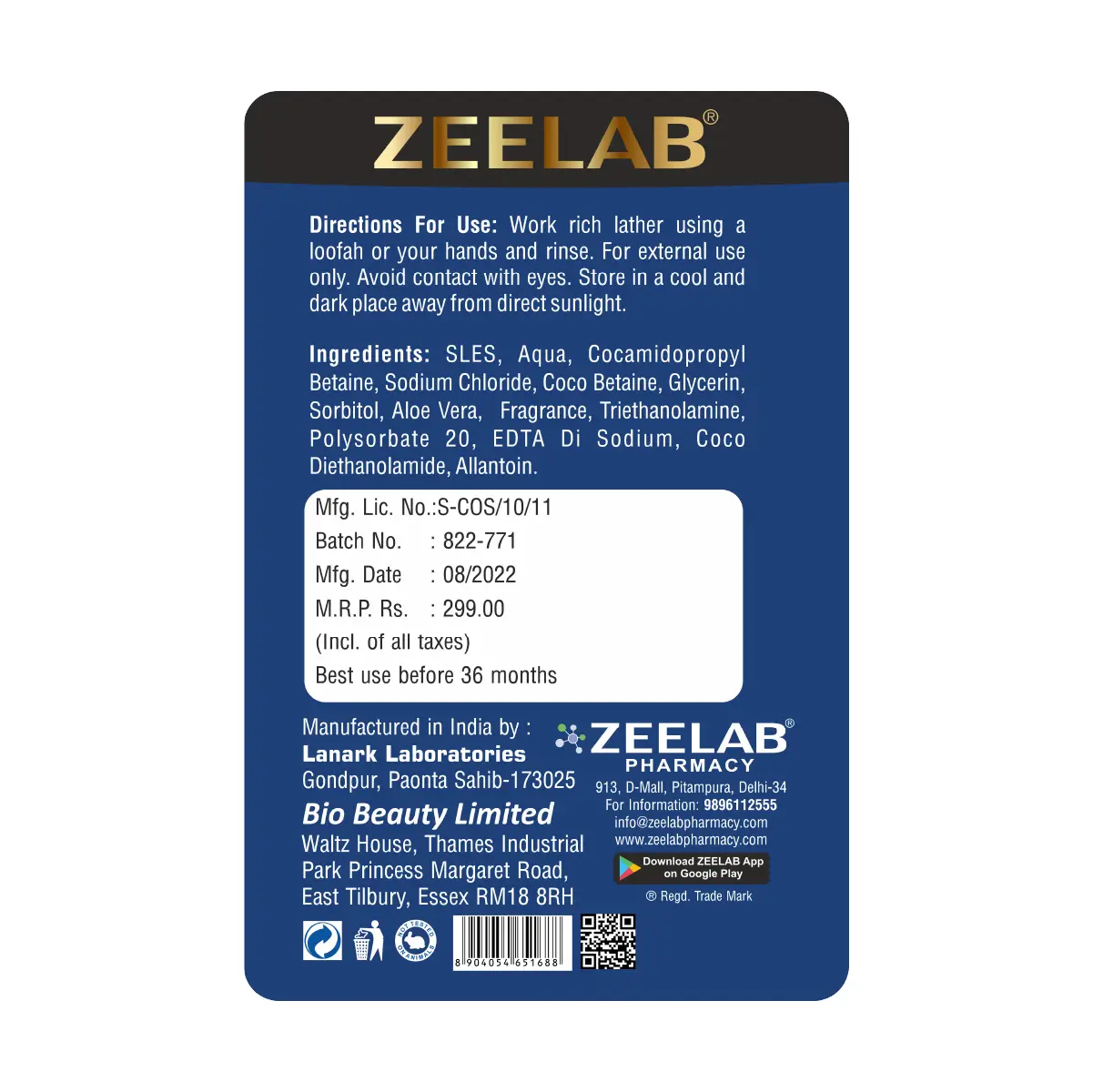 Zeelab Shower Gel Pacific Sea Salt - 300ml