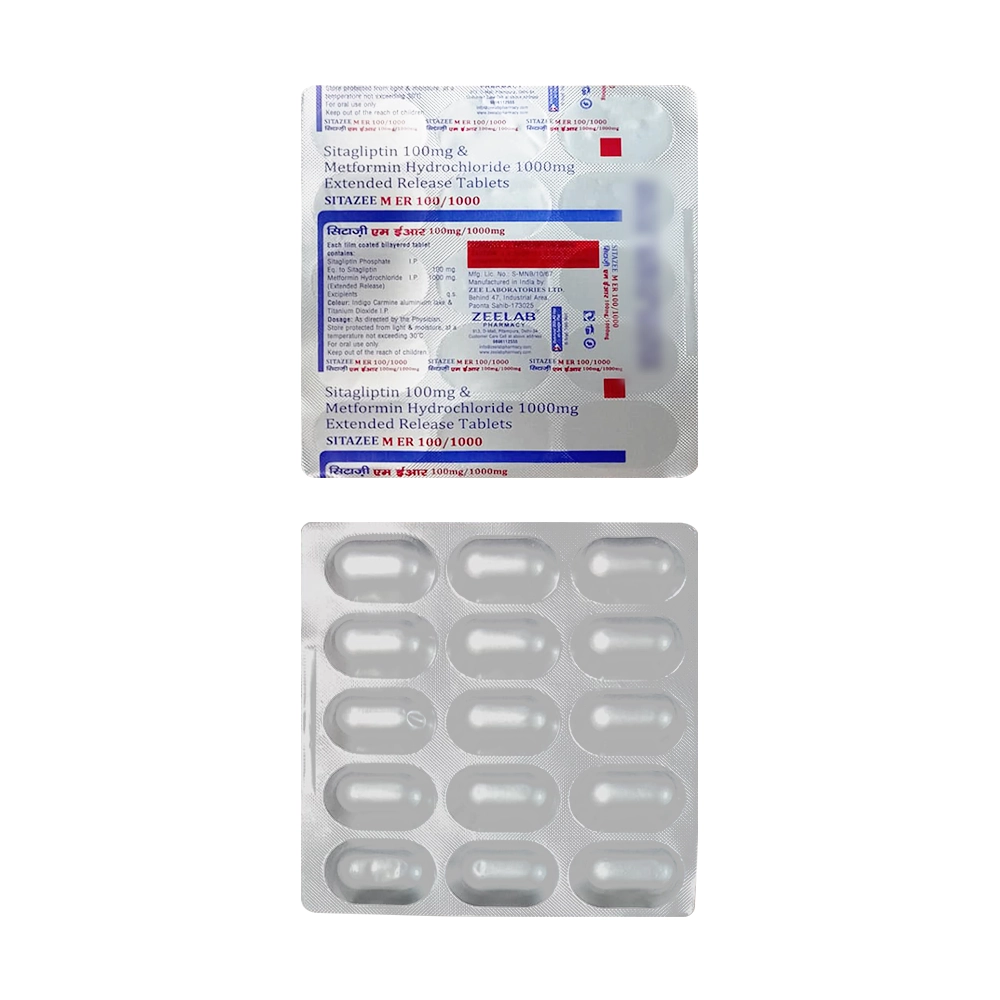 sitagliptin 100mg + metformin 1000mg er tablet