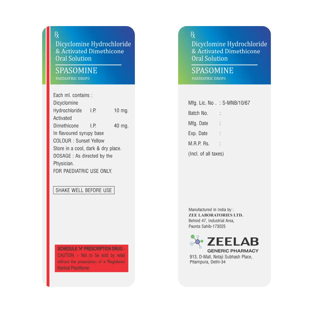 Spasomine Paediatric Drops for Abdominal Pain