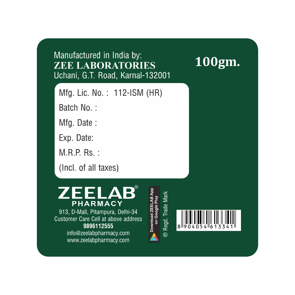 Zeelab Swet Musli Churna 100gm