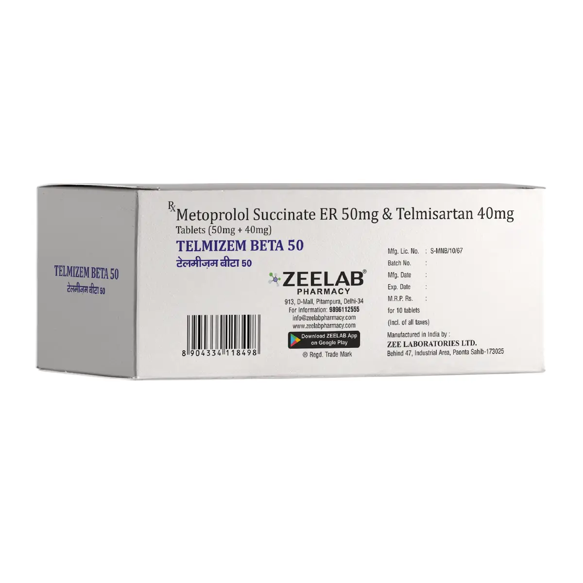 Telmizem Beta 50 Tablet