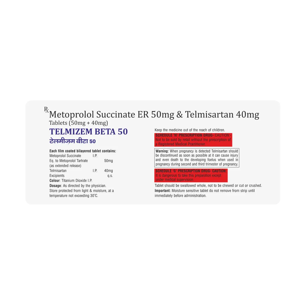 Telmizem Beta 50 Tablet