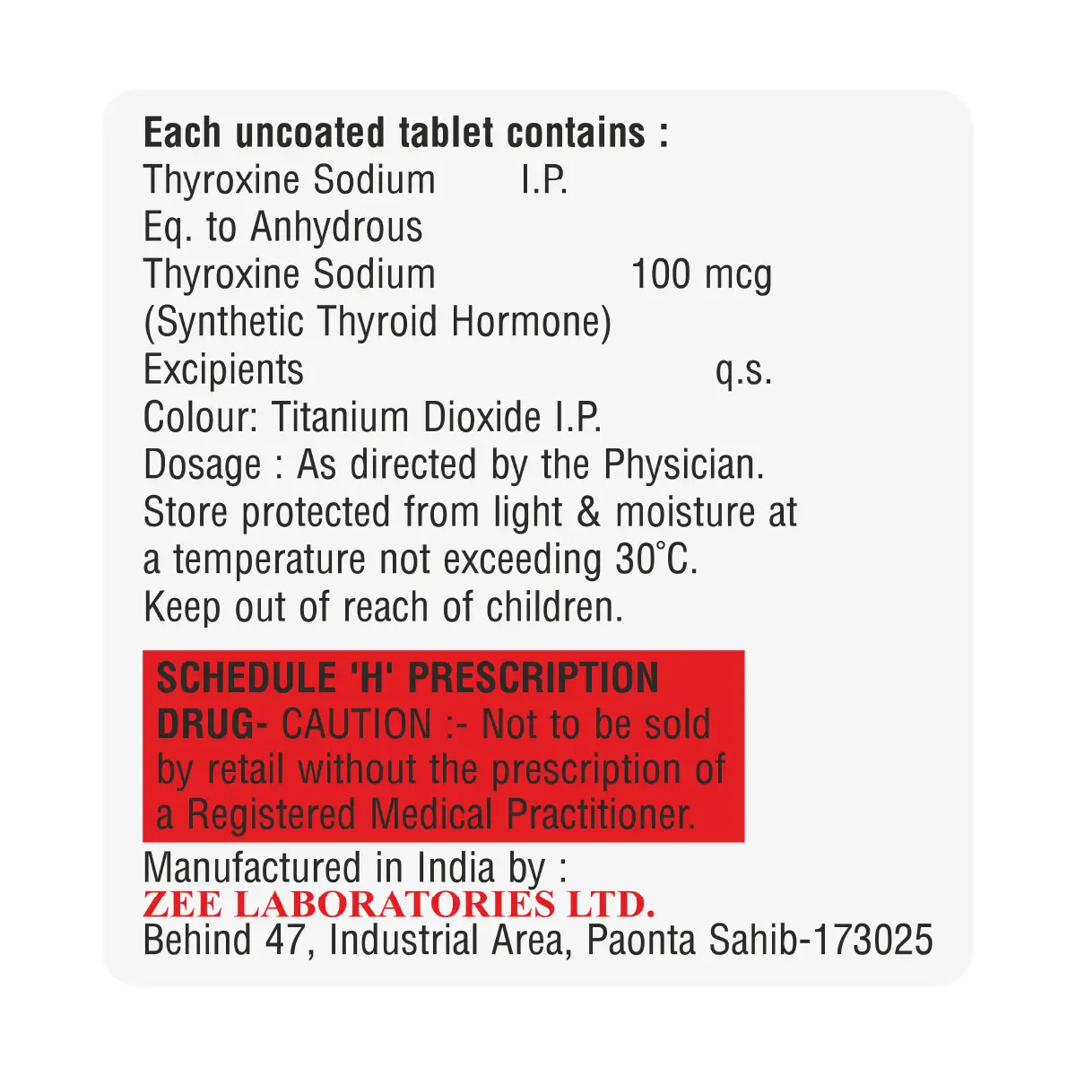 Thyronex 100 Tablet