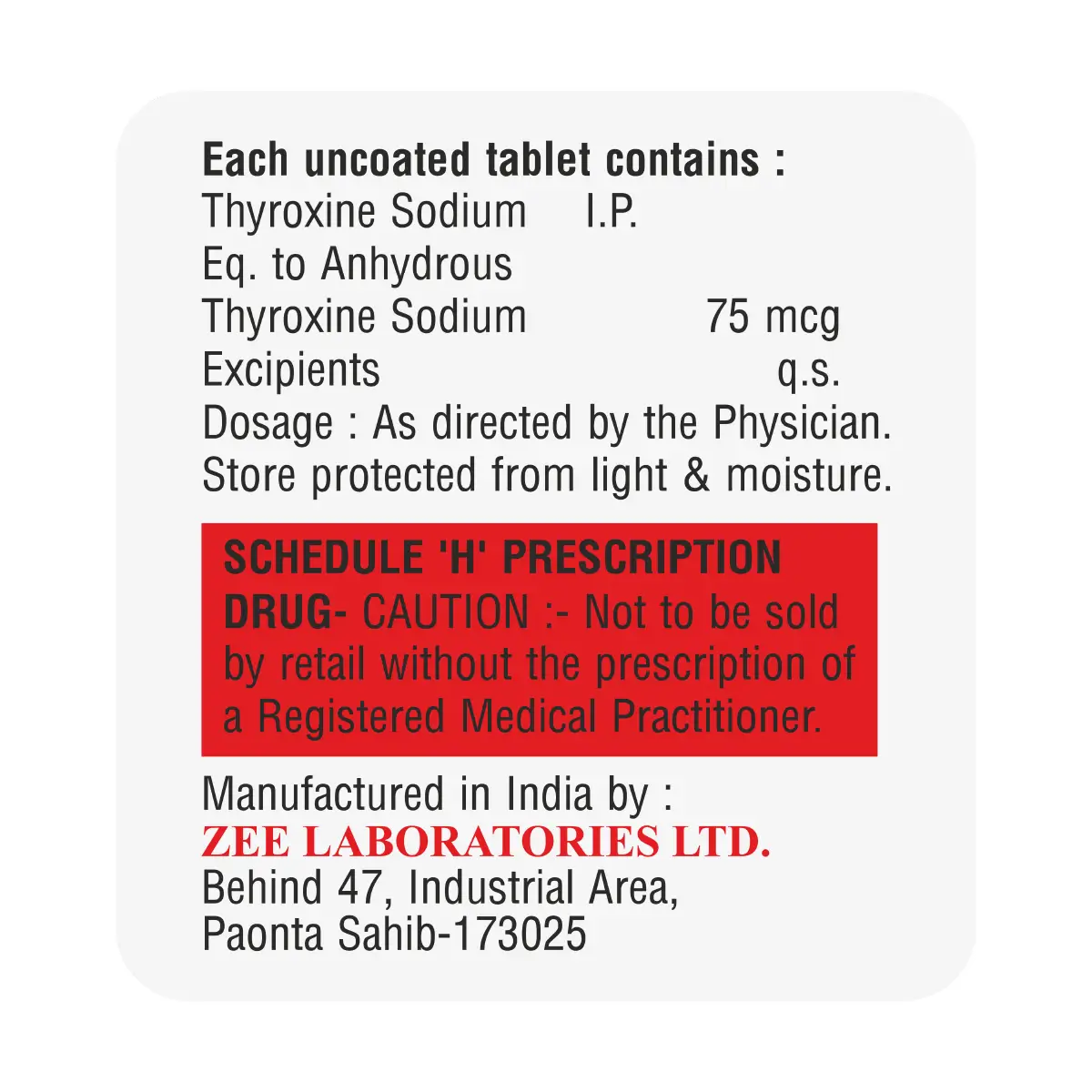 Thyronex 75 Thyroid Tablet