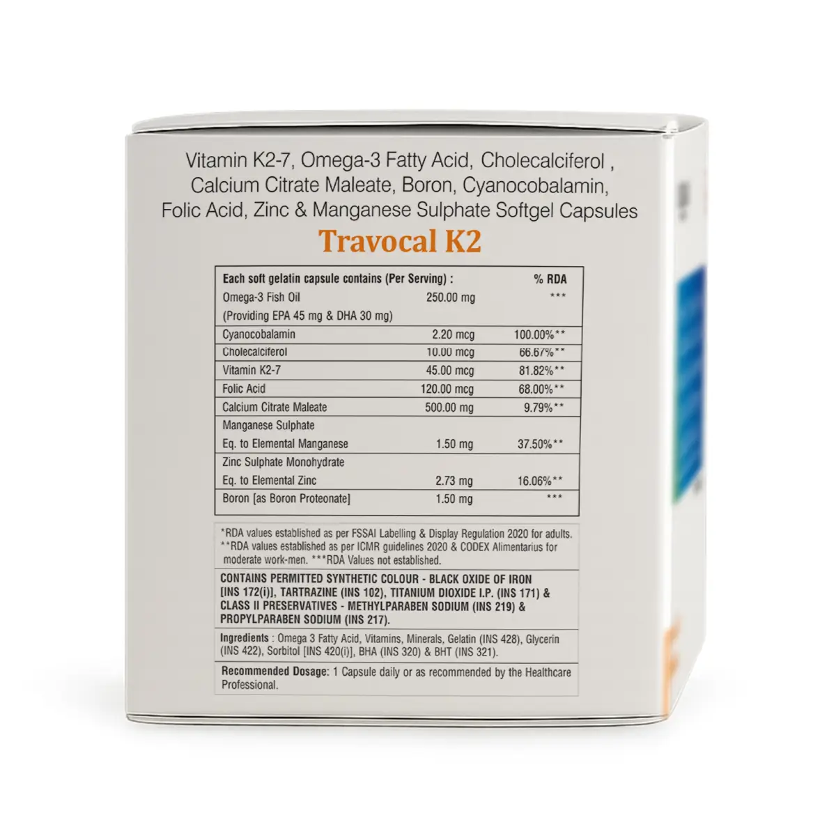 Travocal K2 Calcium Supplement Softgel Capsule