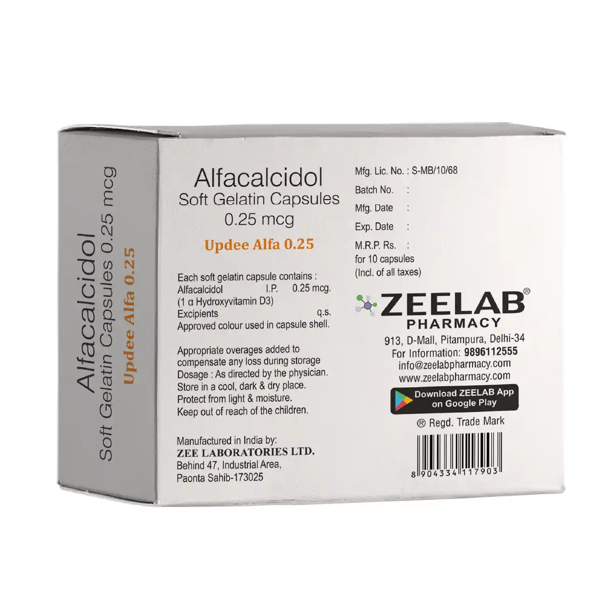 Updee Alfa 0.25 Softgel Capsule