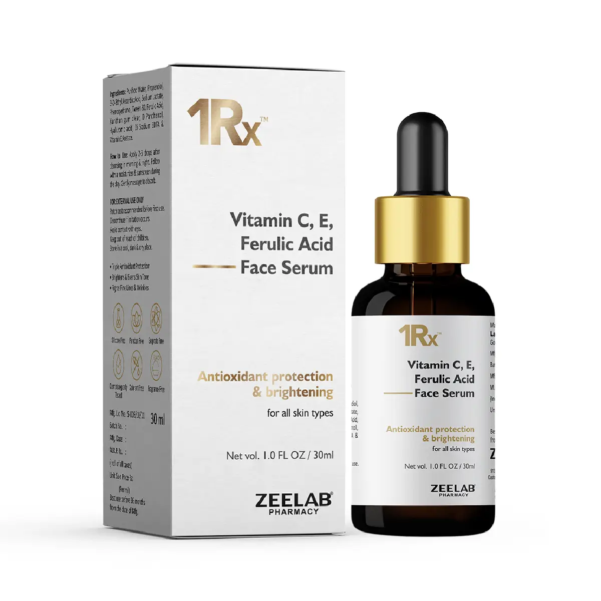 1RX 10% Vitamin C + E + Ferulic Acid Face Serum