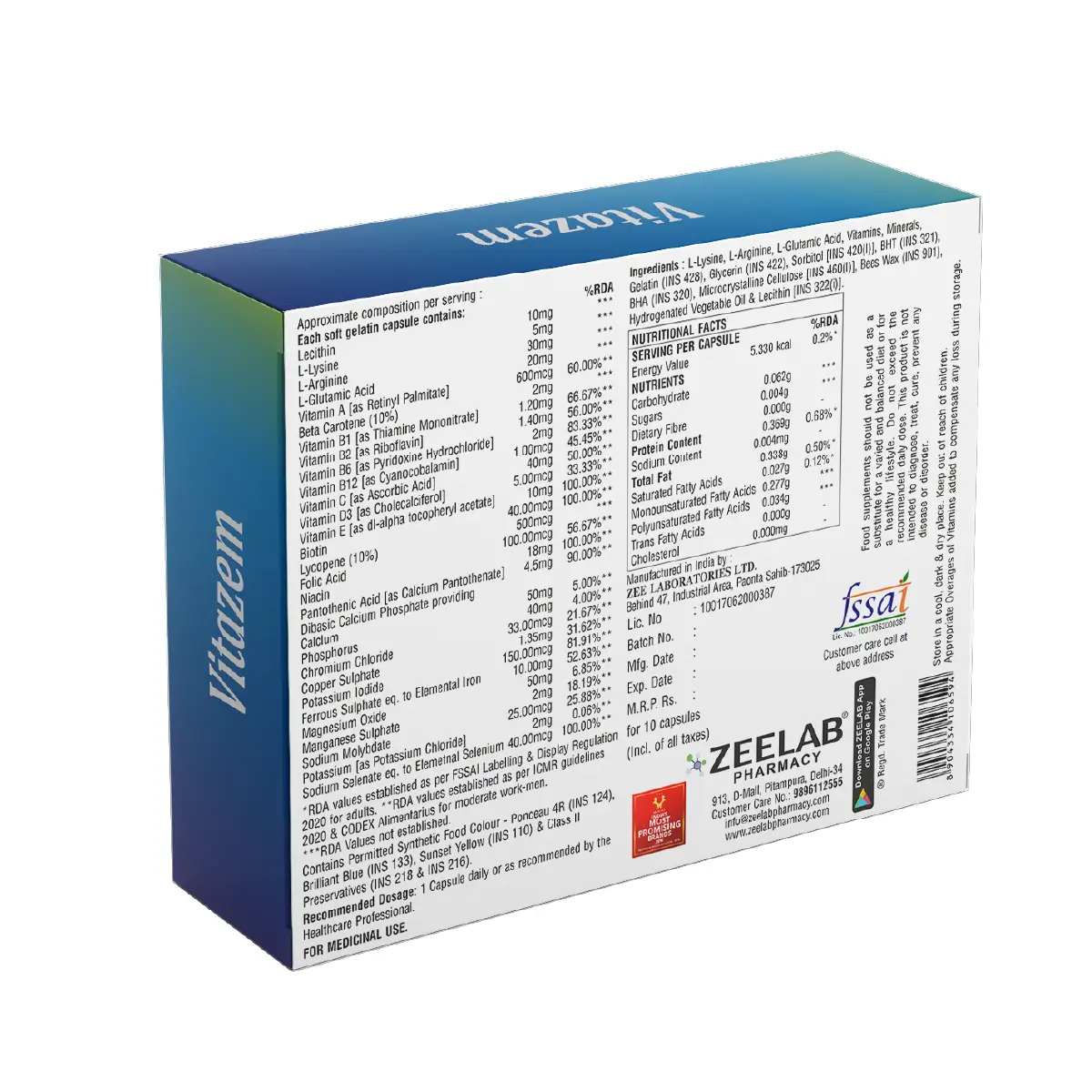 Vitazem Softgel Multivitamin Capsule | Helps Boost Immunity, Energy & Daily Well Being