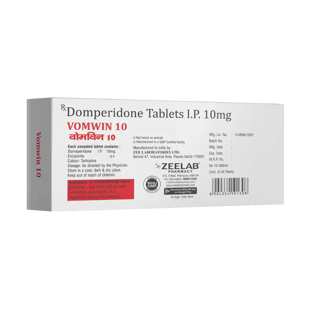 Vomwin 10 Antiemetic Tablet