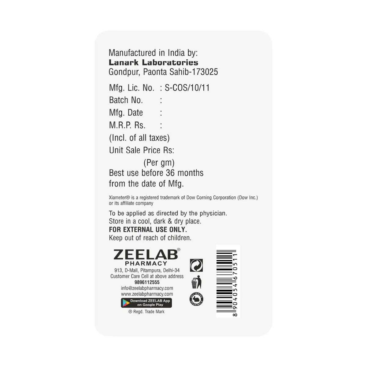 1RX White Soft Paraffin & Vitamin E Cream