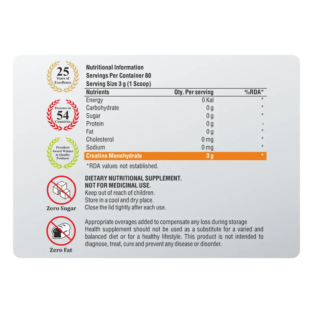 Zeelab100% Creatine Monohydrate Powder