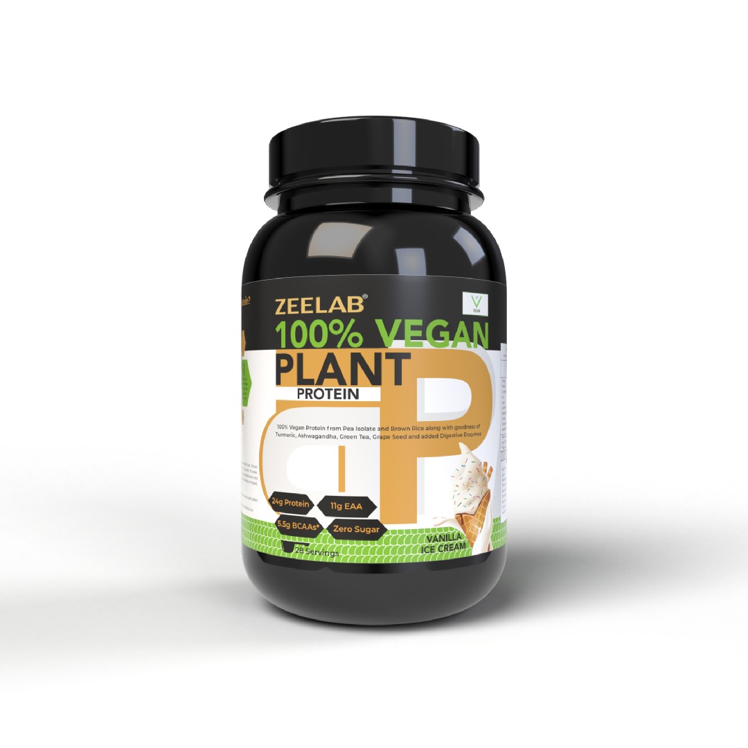 ZEELAB 100% Vegan Plant Protein Vanilla Ice Cream 2.2lb