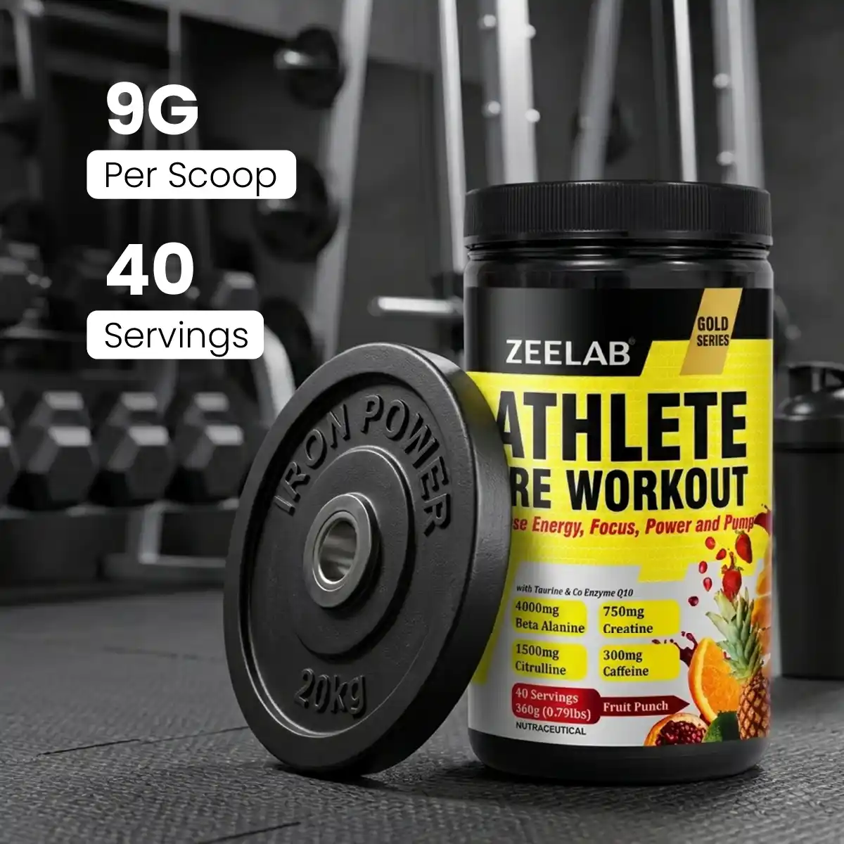 Zeelab Athlete Pre Workout Fruit Punch - 360gm