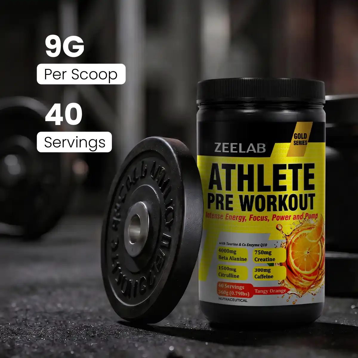 Zeelab Athlete Pre Workout Tangy Orange - 360g