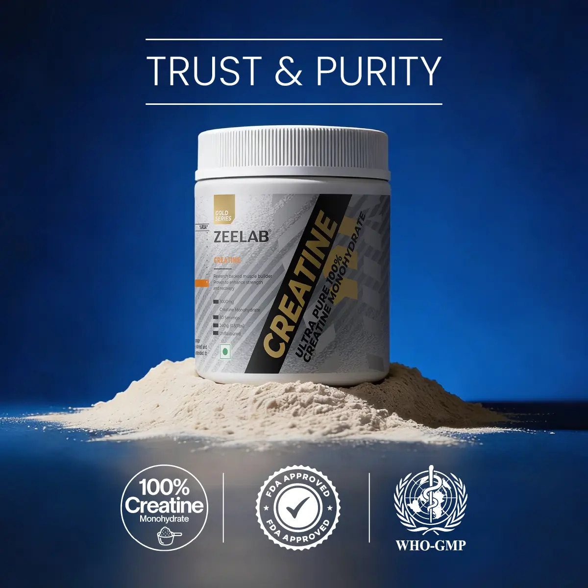 Zeelab 100% Creatine Monohydrate Powder