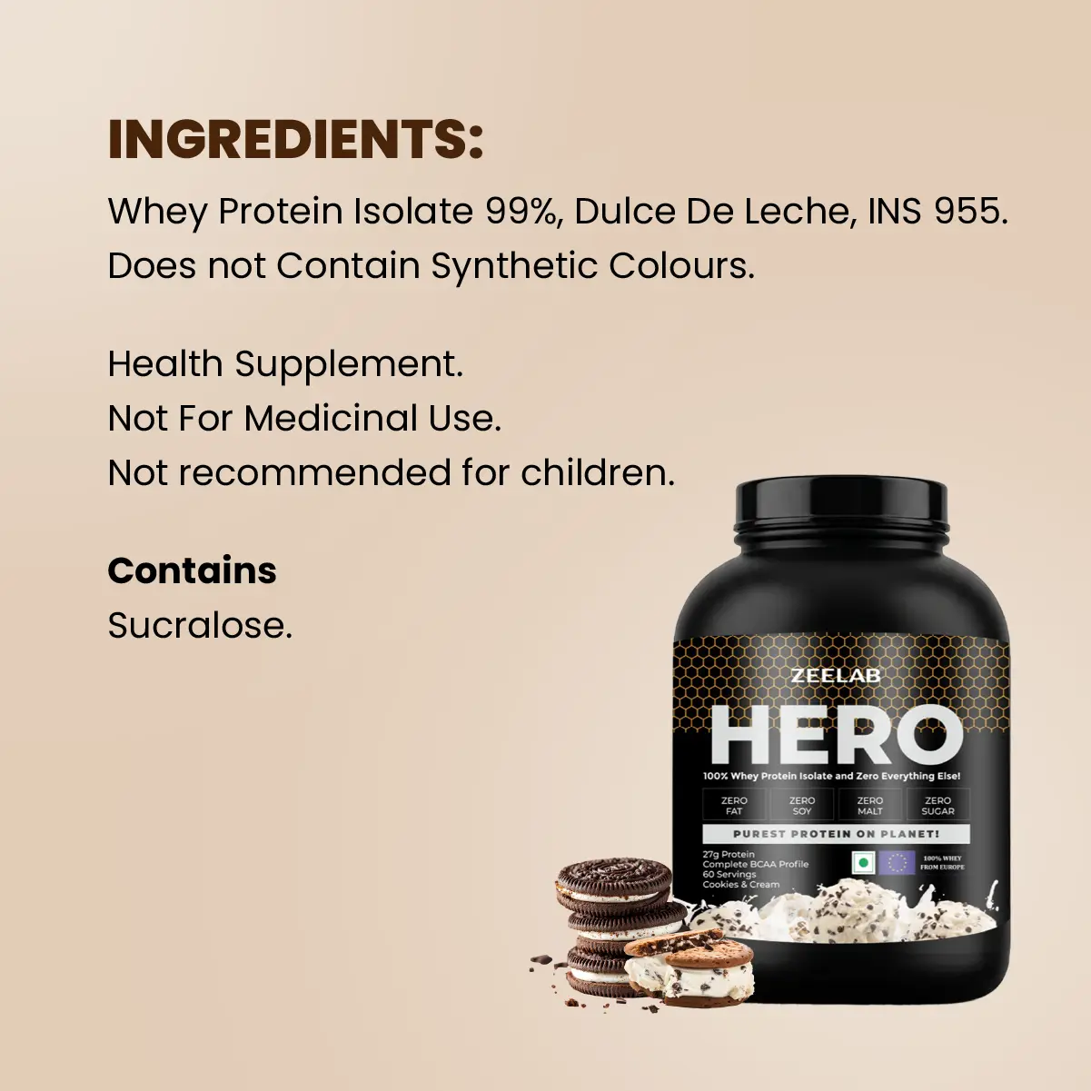 HERO 100% Whey Protein Isolate - Cookies & Cream