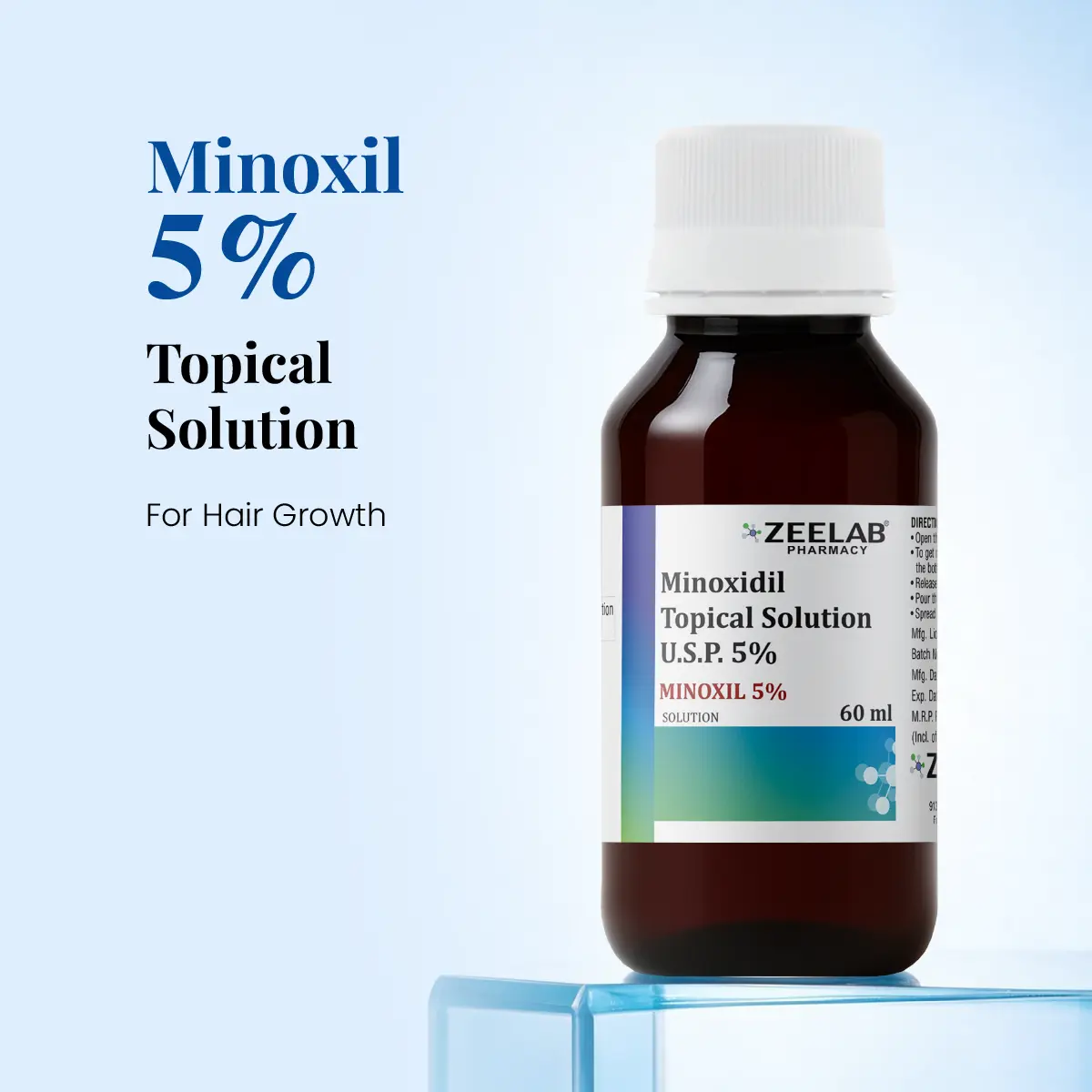 Zeelab Minoxil 5% Topical Solution 60ml for hair growth