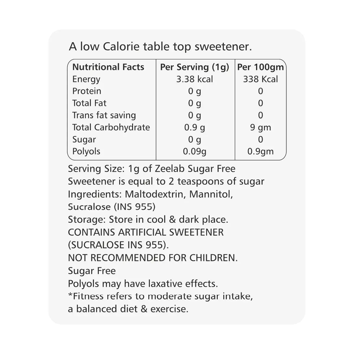  Zeelab Sugar Zero Gold