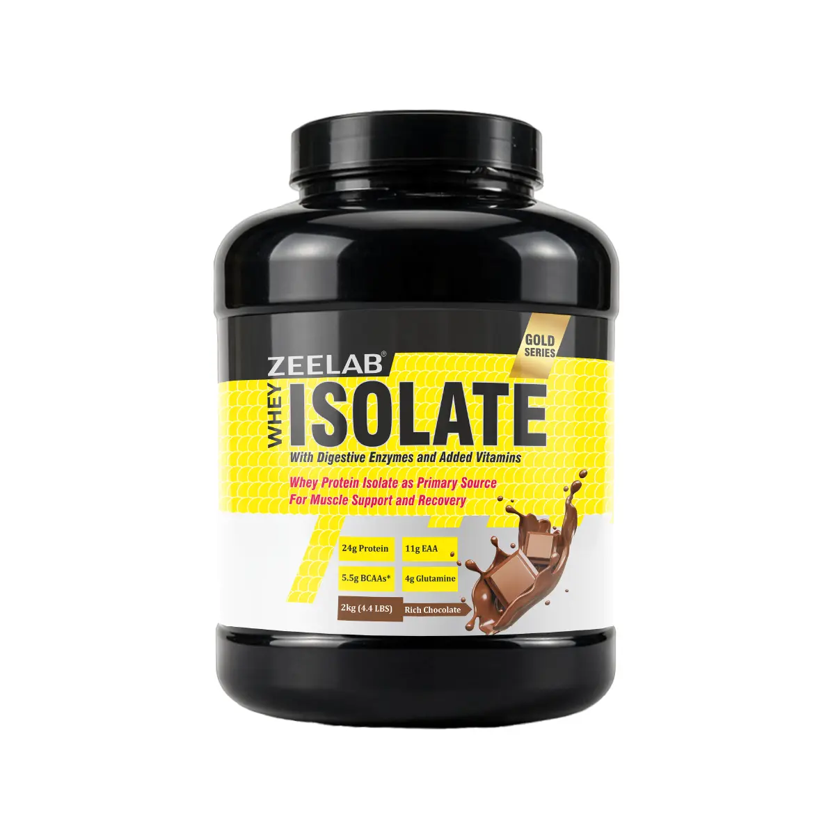 ZEELAB Whey Protein Isolate Powder 2 kg (4.4 lb) Rich Chocolate Flavour
ZEELAB Whey Protein Isolate Powder 2 kg (4.4 lb) Rich Chocolate Flavour