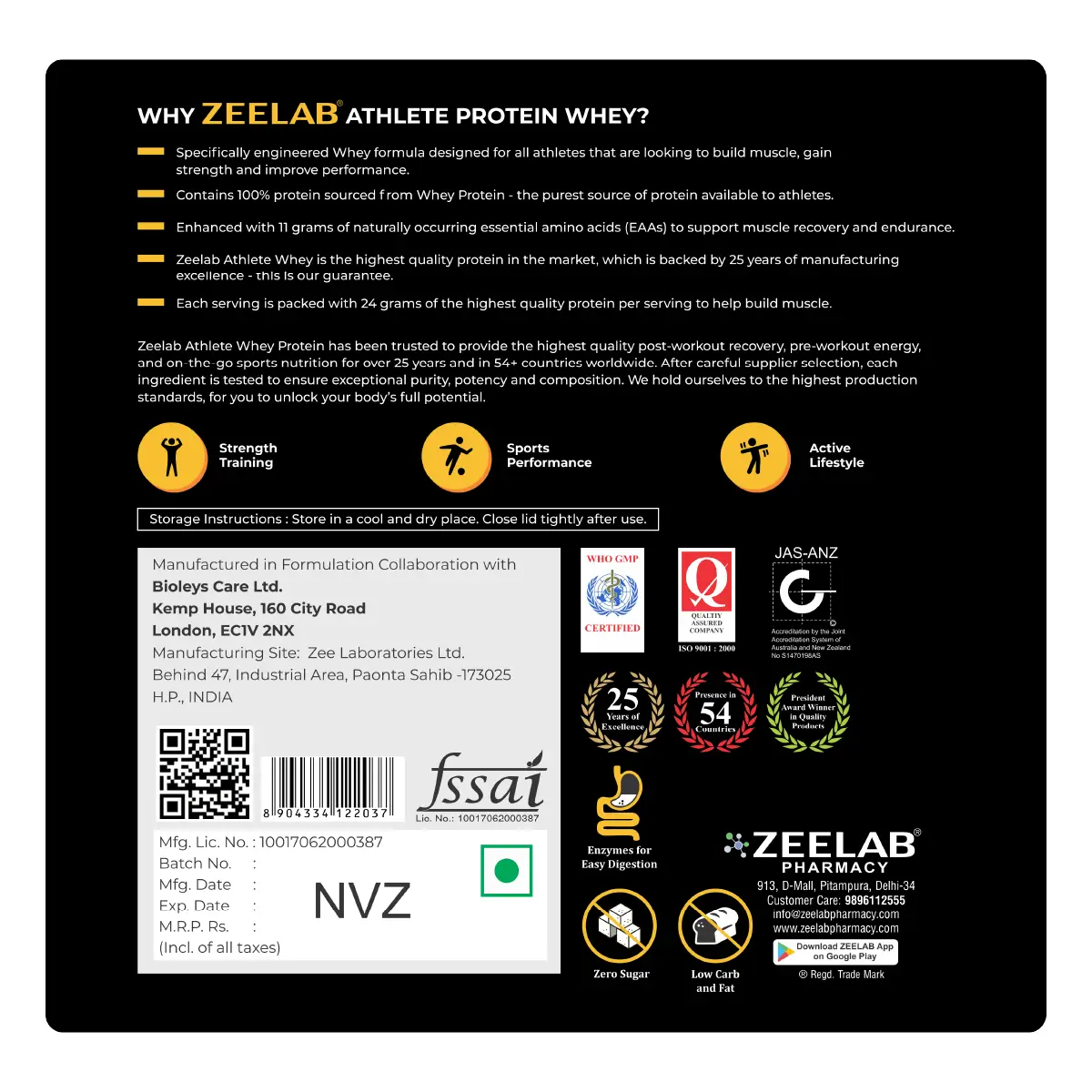 Zeelab Whey Protein Mango Lassi Flavour