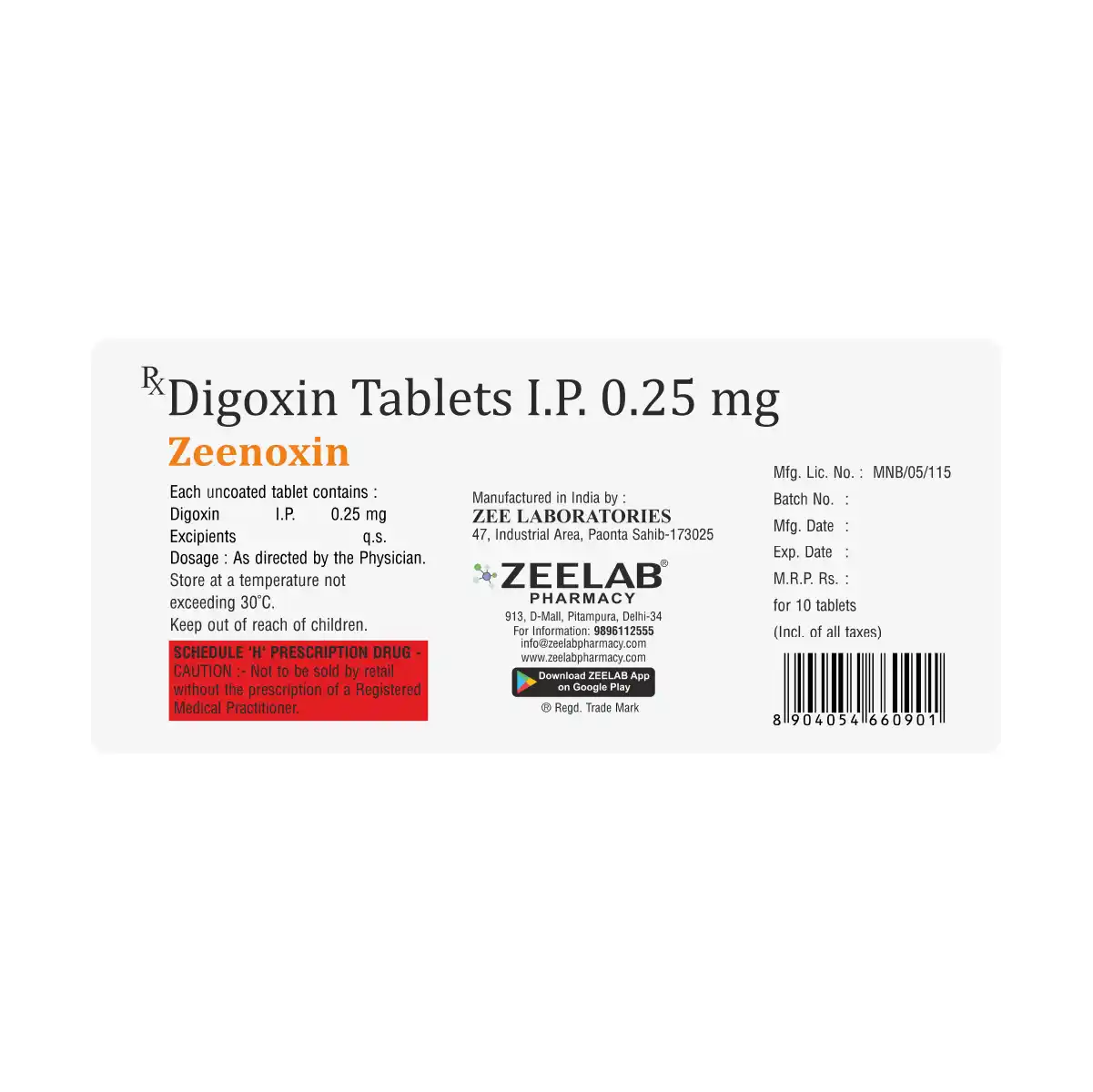Zeenoxin Tablet