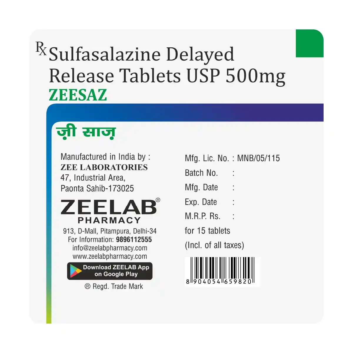 Zeesaz 500 DR Tablet