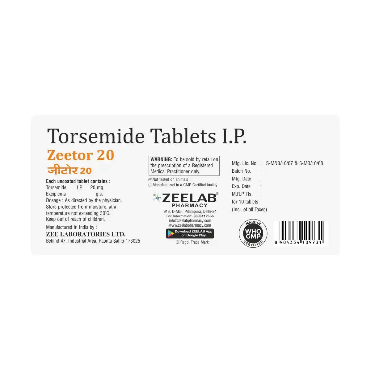 Zeetor 20 Tablet