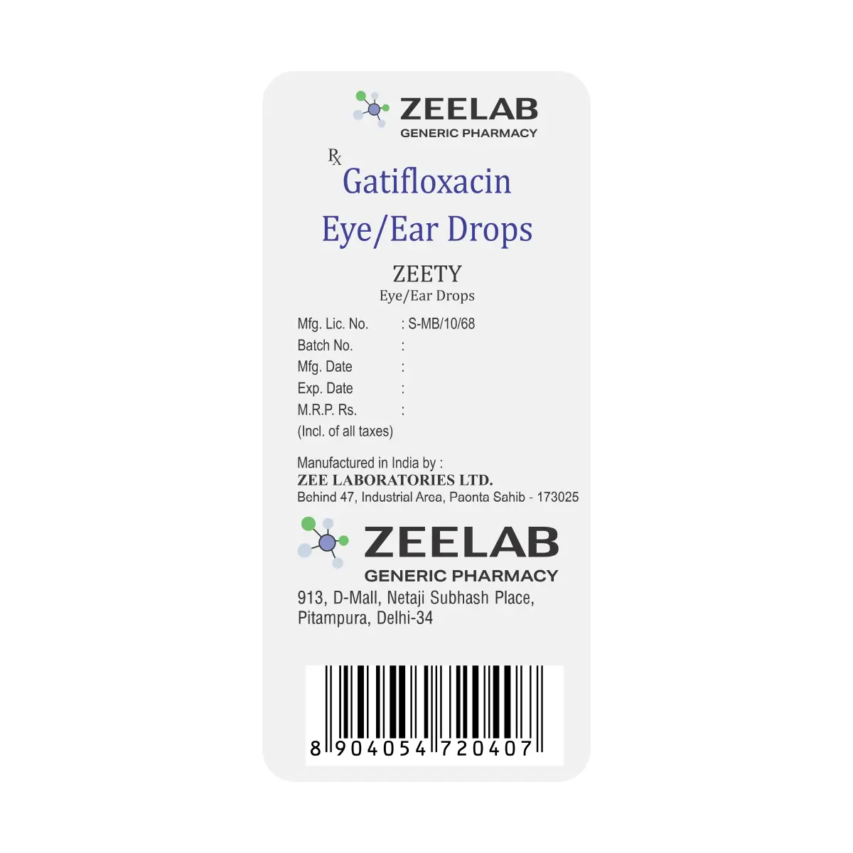 Zeety Antibiotic Eye/Ear Drops 10 ml
