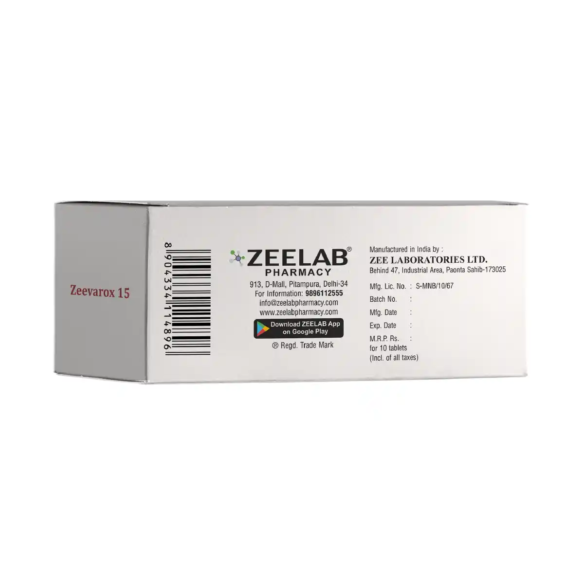 Zeevarox 15 Anticoagulant Tablet